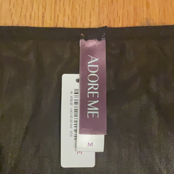 Adore Me Black Sheer Lace Panties with Gold Studs in Medium NWT - Picture 2 of 4